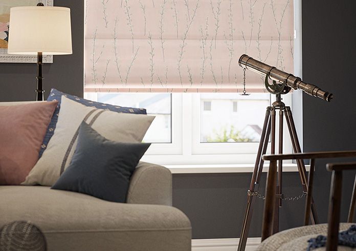 Willow Field, Pastel Pink - Motorised Roman Blind - Image 5